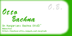 otto bachna business card